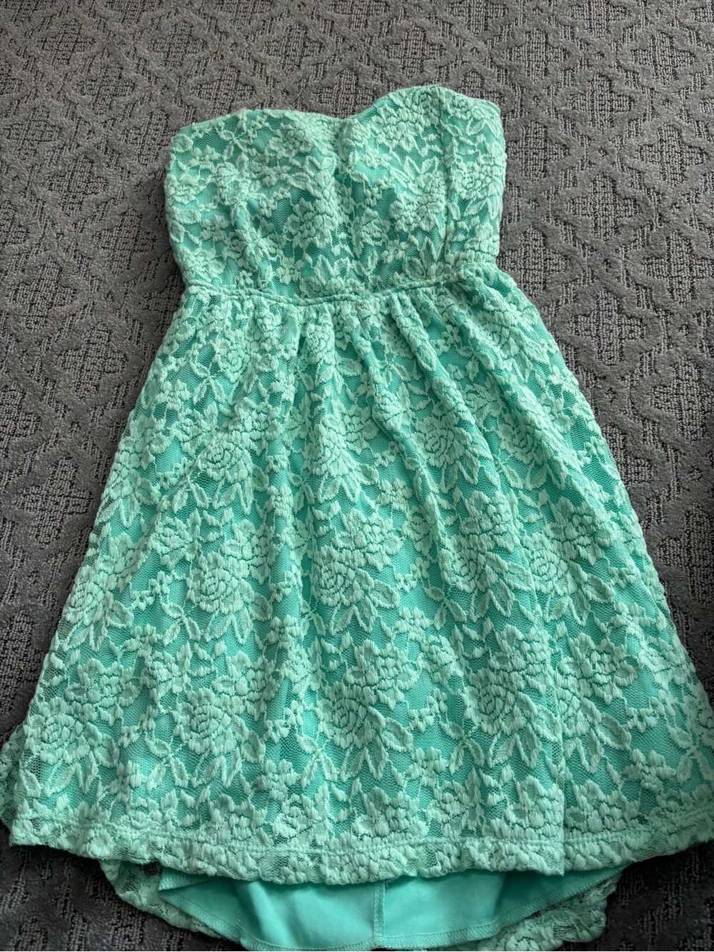 UK2LA Strapless Lace Party Dress in Mint